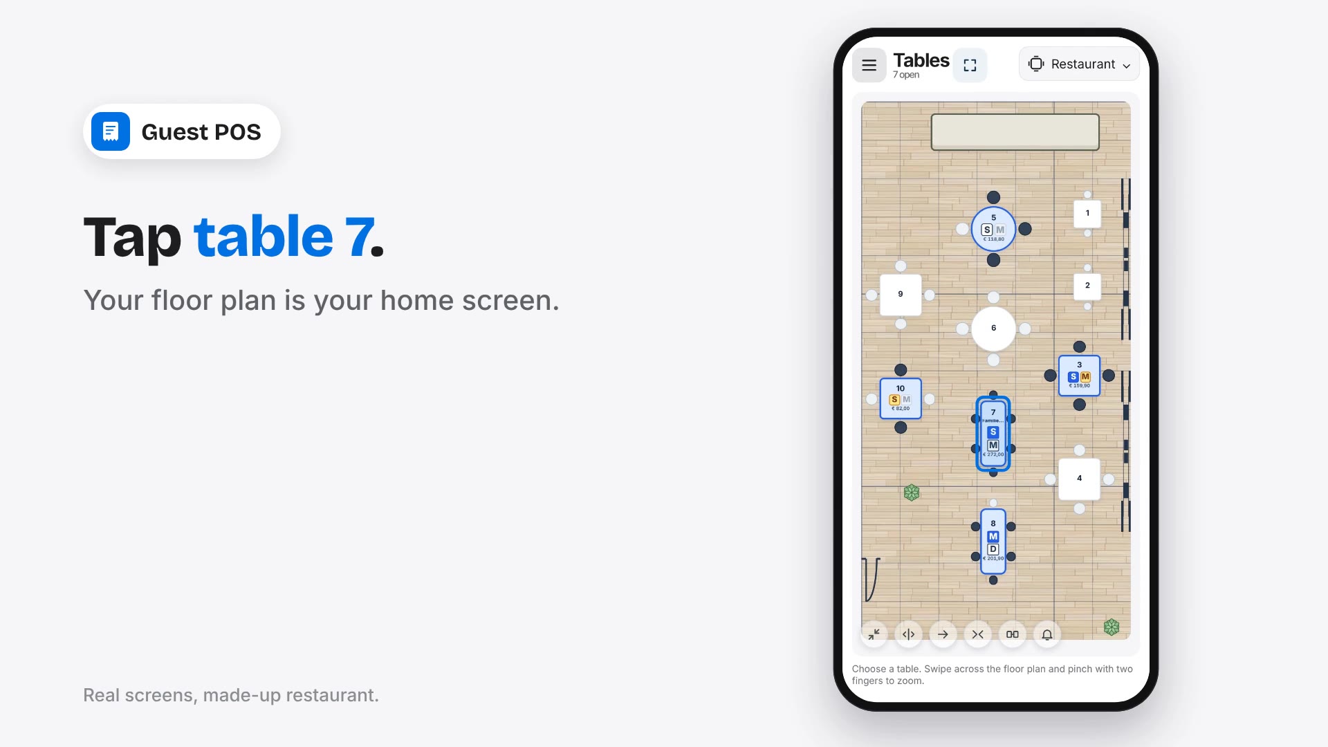 Restaurant POS: booking and deposit from TableFlow on the bill