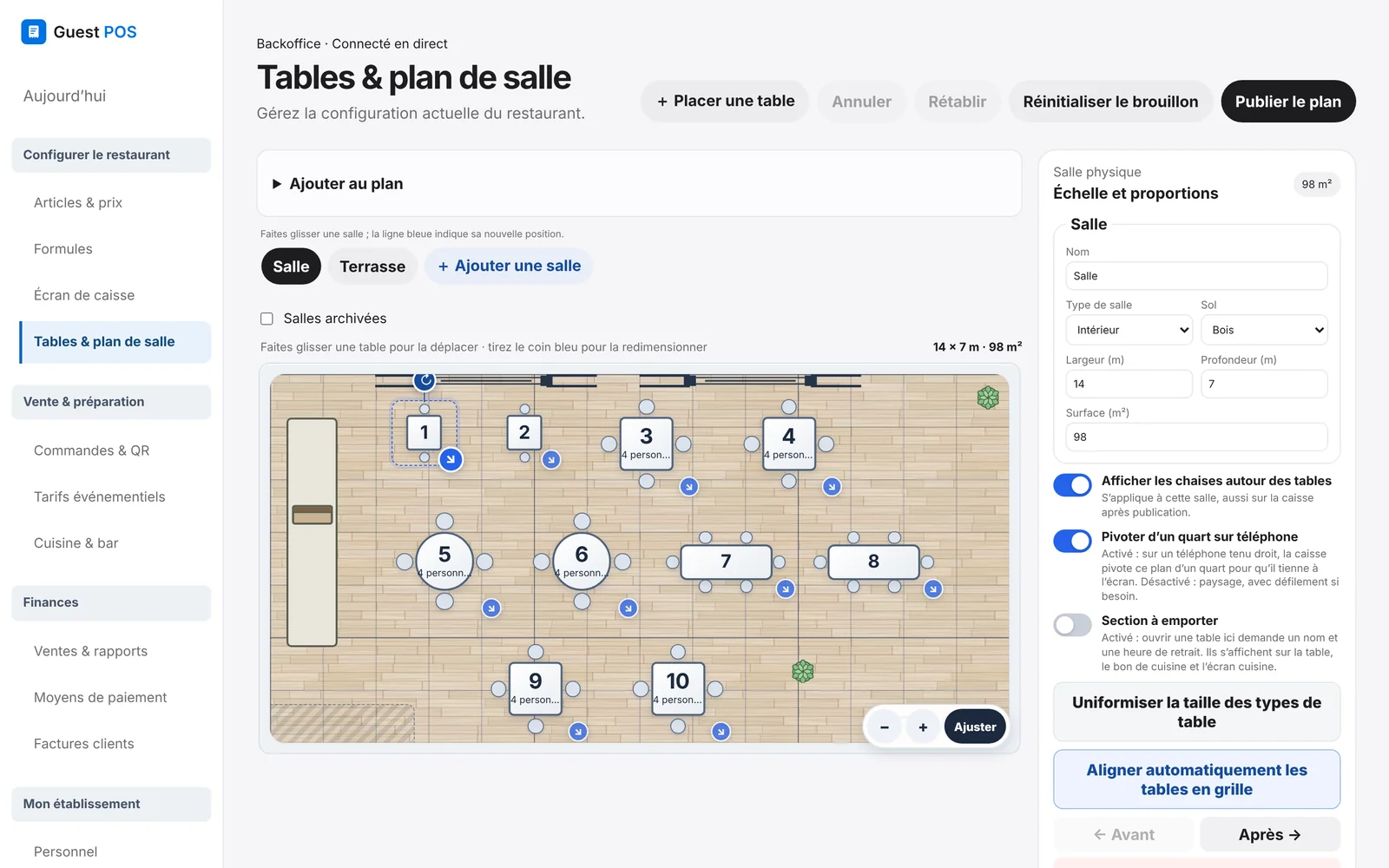 La salle est prête.