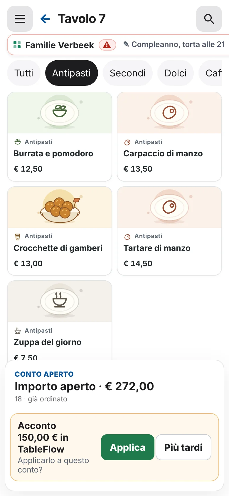 Arriva il tavolo 7.