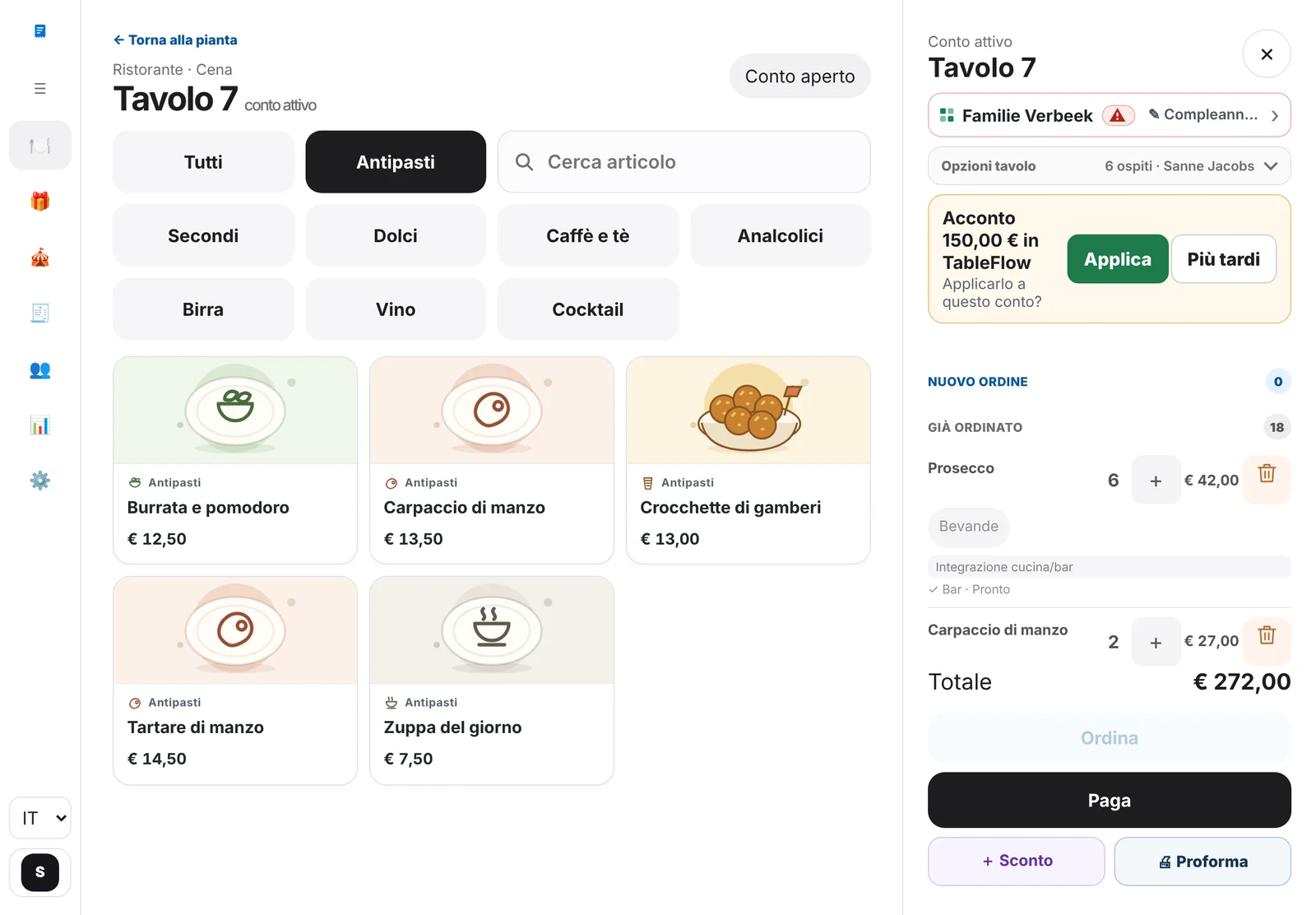 Arriva il tavolo 7.